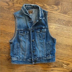 American Eagle Outfitters Blue Denim Vest